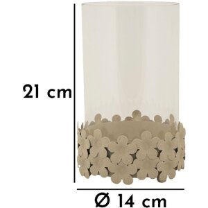 Mauro Ferretti Candelabro Düne con Cristal 14x21 cm crema