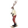 Figura decorativa de ciervo de metal Clayre & Eef Marrón Rojo Verde 65 cm