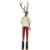 Figura decorativa de ciervo de metal Clayre & Eef Marrón Rojo Verde 65 cm