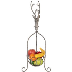 Clayre & Eef 5Y1320 Cesto decorativo ciervo vintage gris 28x28x68 cm