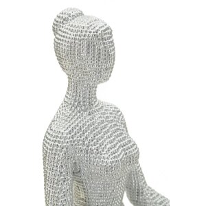 Figura decorativa Donnina Yoga Plata Poliresina Blanca...