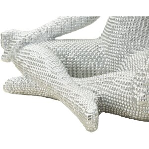 Figura decorativa Donnina Yoga Plata Poliresina Blanca 20,5x15,5x23 cm