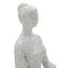 Figura decorativa Donnina Yoga Plata Poliresina Blanca 20,5x15,5x23 cm