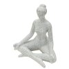 Figura decorativa Donnina Yoga Plata Poliresina Blanca 20,5x15,5x23 cm