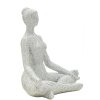 Figura decorativa Donnina Yoga Plata Poliresina Blanca 20,5x15,5x23 cm