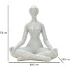 Figura decorativa Donnina Yoga Plata Poliresina Blanca 20,5x15,5x23 cm