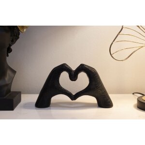 Escultura "Manos Enamoradas" Poliresina Negra 25x7,5x13,5 cm Figura Decorativa Moderna