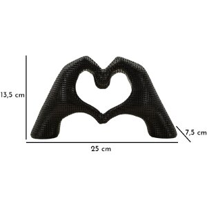 Escultura "Manos Enamoradas" Poliresina Negra 25x7,5x13,5 cm Figura Decorativa Moderna