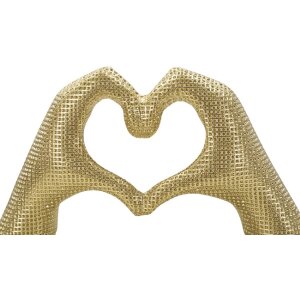 Hands Lover Escultura Dorado Polyresin 25x7.5x13.5cm Figura Decorativa Corazón