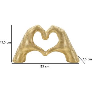 Hands Lover Escultura Dorado Polyresin 25x7.5x13.5cm Figura Decorativa Corazón