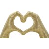 Hands Lover Escultura Dorado Polyresin 25x7.5x13.5cm Figura Decorativa Corazón