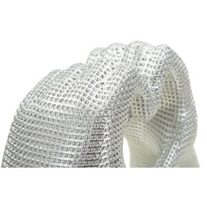 Escultura Lover Silver de poliresina plateada 25x7.5x13.5 cm manos forma de corazón