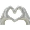 Escultura Lover Silver de poliresina plateada 25x7.5x13.5 cm manos forma de corazón