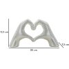 Escultura Lover Silver de poliresina plateada 25x7.5x13.5 cm manos forma de corazón