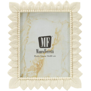 Mauro Ferretti Portarretratos Hoja Clara 15x20 cm crema