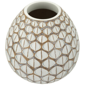 Mauro Ferretti Florero Tibet Ø 27x27 cm blanco lavado