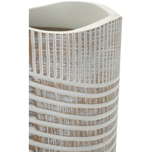 Mauro Ferretti Florero efecto madera Ø 18x45 cm blanco lavado