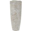 Mauro Ferretti Florero efecto madera Ø 18x45 cm blanco lavado
