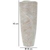Mauro Ferretti Florero efecto madera Ø 18x45 cm blanco lavado