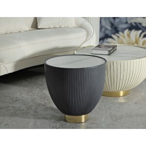 Mesa de centro Mauro Ferretti Elge Ø 46x45 cm gris