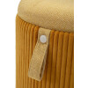 Bolzano Set de pufs con almacenaje mostaza 2 piezas Ø38x38cm Ø32x28cm poliéster MDF