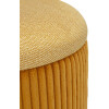 Bolzano Set de pufs con almacenaje mostaza 2 piezas Ø38x38cm Ø32x28cm poliéster MDF