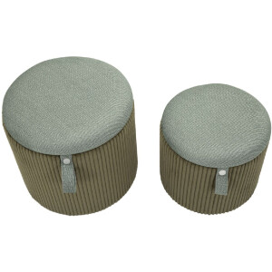 Bolzano Set de pufs 2 piezas verde Ø38x38 cm y...