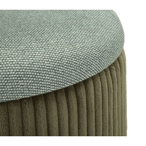 Bolzano Set de pufs 2 piezas verde Ø38x38 cm y Ø32x28 cm con almacenaje