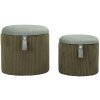 Bolzano Set de pufs 2 piezas verde Ø38x38 cm y Ø32x28 cm con almacenaje
