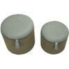 Bolzano Set de pufs 2 piezas verde Ø38x38 cm y Ø32x28 cm con almacenaje
