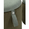 Bolzano Set de pufs 2 piezas verde Ø38x38 cm y Ø32x28 cm con almacenaje