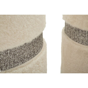 Saint-Moritz Set de pufs 2 piezas crema 40x47 cm y 32x38 cm con almacenaje