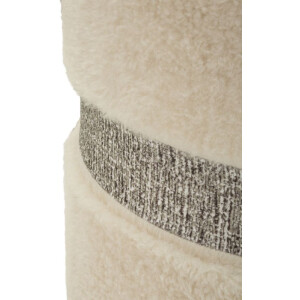 Saint-Moritz Set de pufs 2 piezas crema 40x47 cm y 32x38 cm con almacenaje