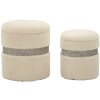 Saint-Moritz Set de pufs 2 piezas crema 40x47 cm y 32x38 cm con almacenaje