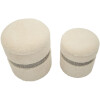 Saint-Moritz Set de pufs 2 piezas crema 40x47 cm y 32x38 cm con almacenaje