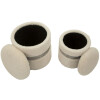 Saint-Moritz Set de pufs 2 piezas crema 40x47 cm y 32x38 cm con almacenaje
