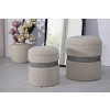 Saint-Moritz Set de pufs 2 piezas crema 40x47 cm y 32x38 cm con almacenaje