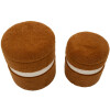 Saint-Moritz Set de 2 pufs con almacenaje Ø40x47cm Ø32x38cm Marrón
