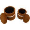 Saint-Moritz Set de 2 pufs con almacenaje Ø40x47cm Ø32x38cm Marrón