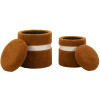 Saint-Moritz Set de 2 pufs con almacenaje Ø40x47cm Ø32x38cm Marrón