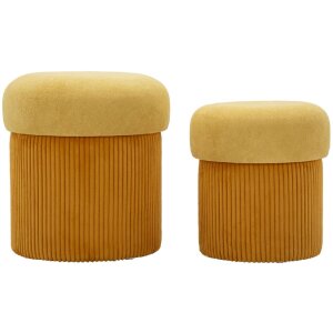 Aspen Set de puffs con almacenaje mostaza 2 piezas...