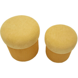 Aspen Set de puffs con almacenaje mostaza 2 piezas...