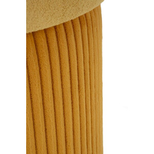 Aspen Set de puffs con almacenaje mostaza 2 piezas Ø42x44 / Ø35x37 cm terciopelo