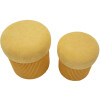 Aspen Set de puffs con almacenaje mostaza 2 piezas Ø42x44 / Ø35x37 cm terciopelo