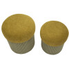 Aspen Set de pufs con almacenaje verde 2 piezas Ø42x44cm Ø35x37cm poliéster terciopelo