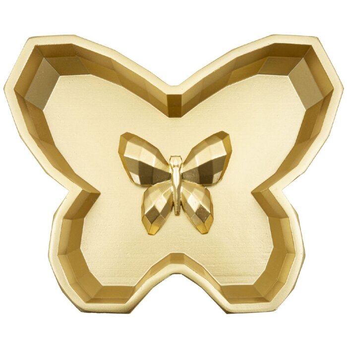 Schale Butterfly Bandeja decorativa mariposa 20,5x17,5x3 cm dorada