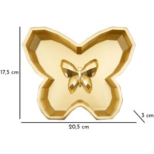 Schale Butterfly Bandeja decorativa mariposa 20,5x17,5x3 cm dorada