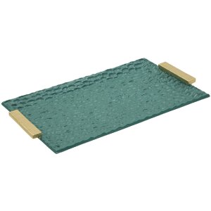 Grent Bandeja 34x19,5x3 cm Verde Dorado Decorativa no...