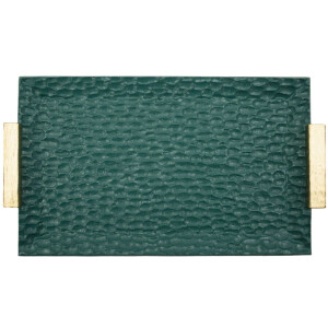 Grent Bandeja 34x19,5x3 cm Verde Dorado Decorativa no apta alimentos