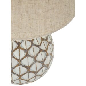 Lámpara de Mesa Tibet Ø35x52 cm White Wash E27 Poliresina Mauro Ferretti